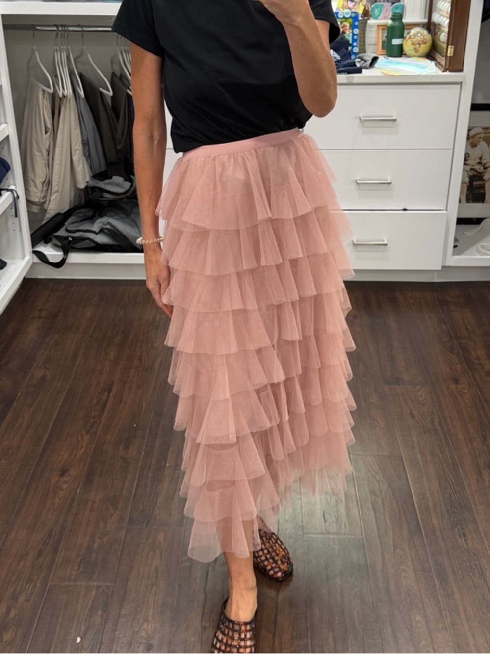 Amazon Layered Tulle Maxi Skirt - Blush Pink